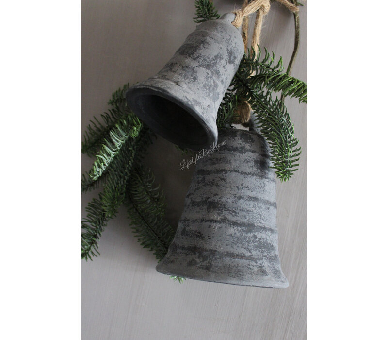 Brynxz set kerstklokken Stone black 22 cm