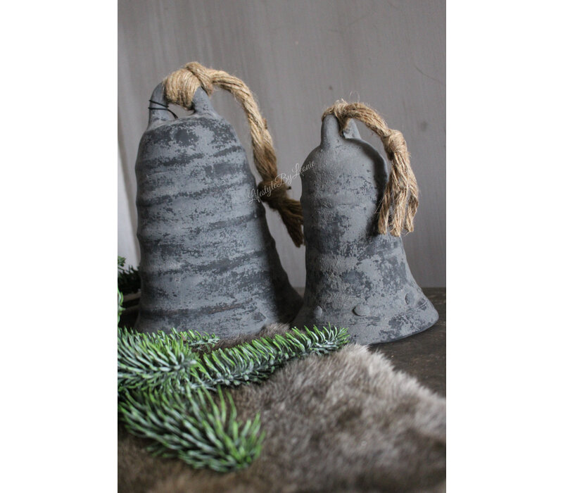 Brynxz set kerstklokken Stone black 22 cm