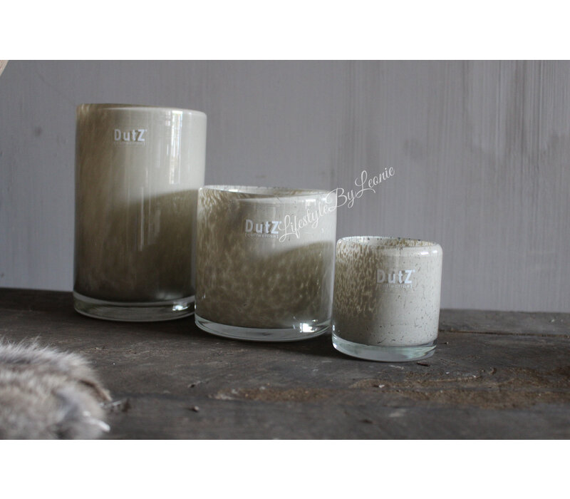 DUTZ cilinder windlicht taupe 10 x 10 cm