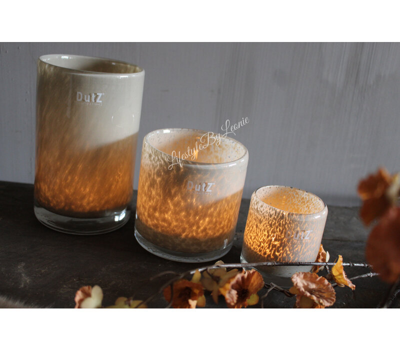 DUTZ cilinder windlicht taupe 7 x 7 cm