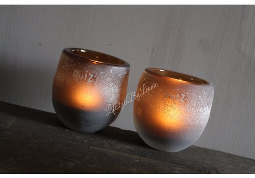 Dutz DUTZ round windlicht Amber mat 10 x 10 cm