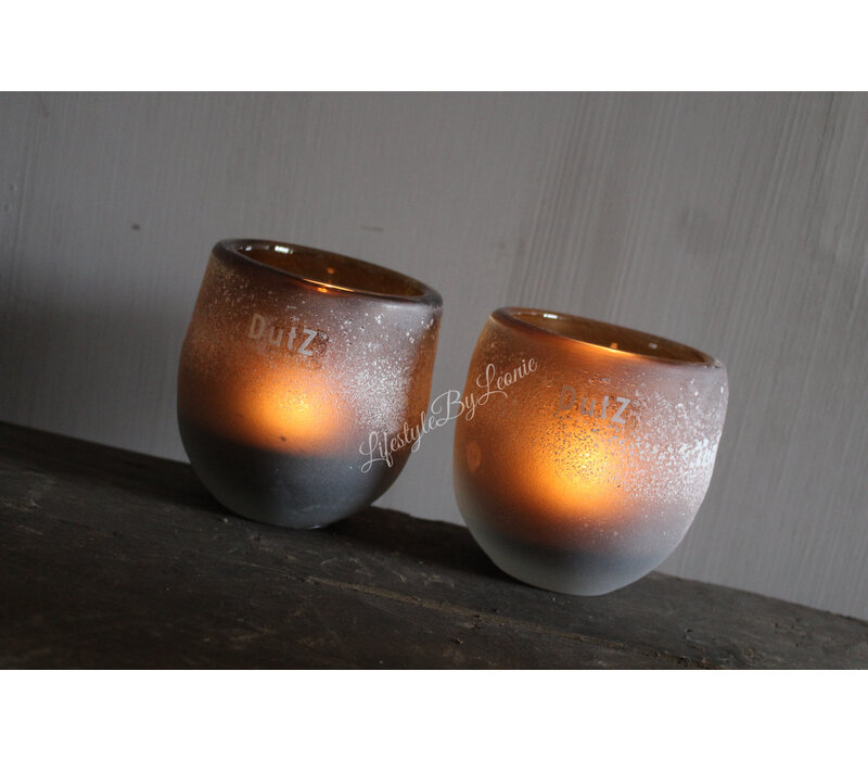 DUTZ round windlicht Amber mat 10 x 10 cm