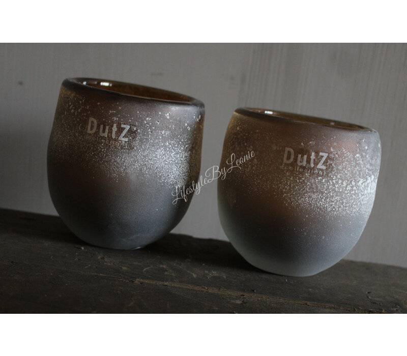 DUTZ round windlicht Amber mat 10 x 10 cm