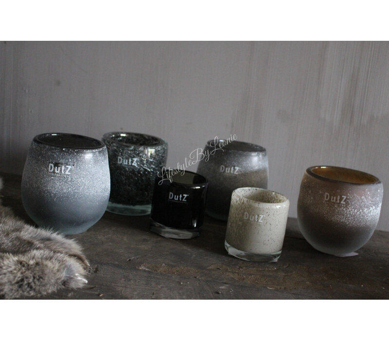 DUTZ round windlicht Grey mat 10 x 10 cm