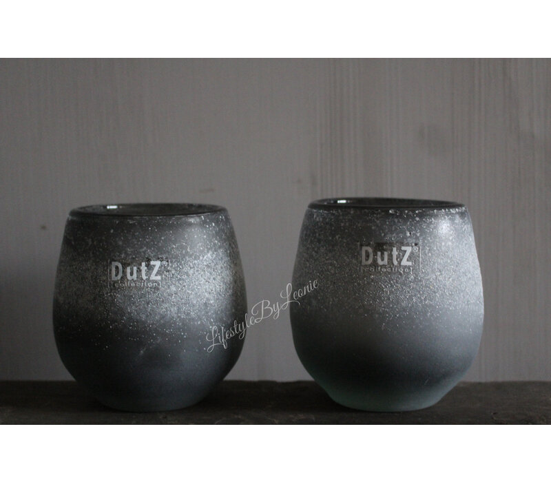 DUTZ round windlicht Grey mat 10 x 10 cm