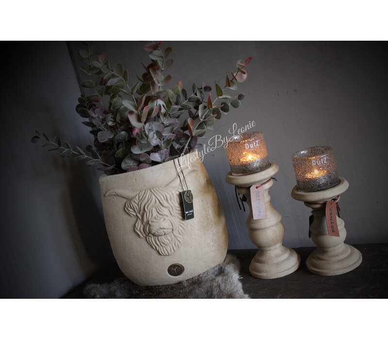 Brynxz ovale stenen pot Scotty Taupe 25 cm