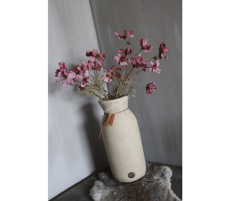 Brynxz hoge fles met touw Taupe 37 cm