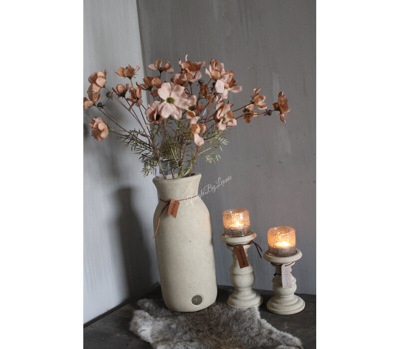 Brynxz hoge fles met touw Taupe 37 cm