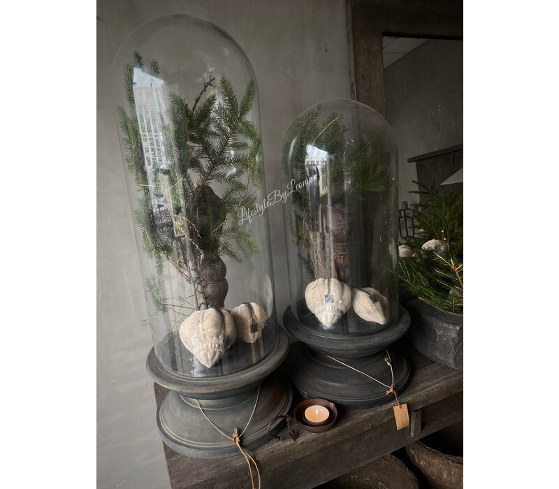 Aura Peeperkorn glazen velours kerstbal ornament small