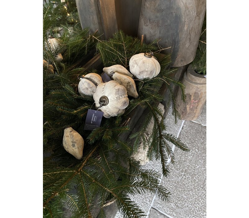 Aura Peeperkorn glazen velours kerstbal ornament medium