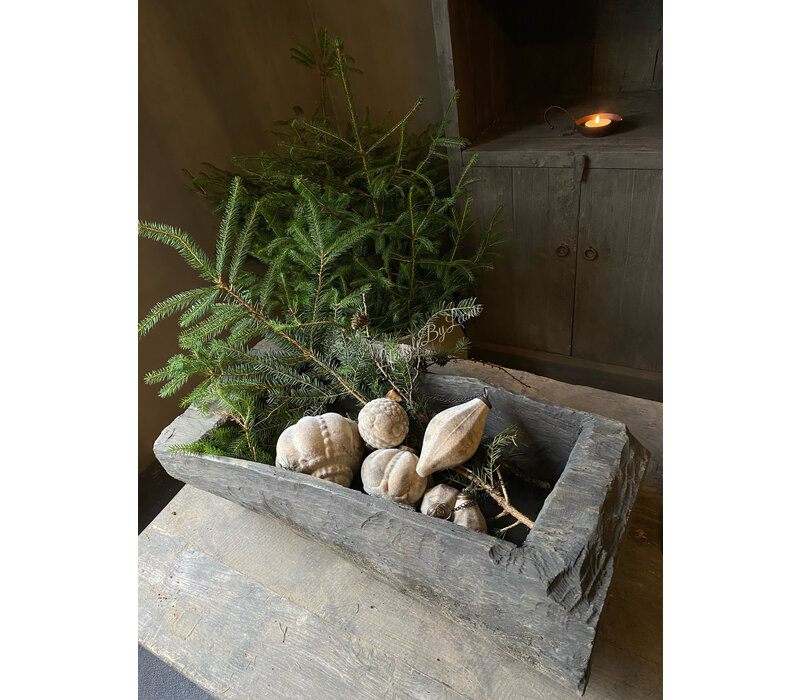 Aura Peeperkorn glazen velours kerstbal druppel medium