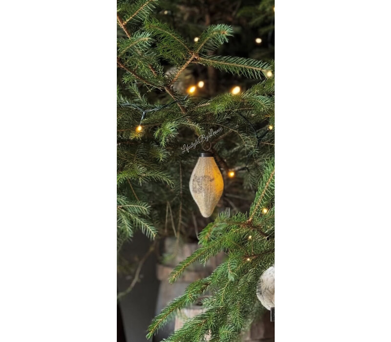 Aura Peeperkorn glazen velours kerstbal druppel medium