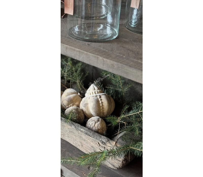Aura Peeperkorn glazen velours kerstbal ornament medium