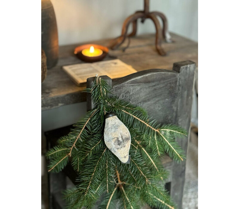 Aura Peeperkorn glazen velours kerstbal druppel small