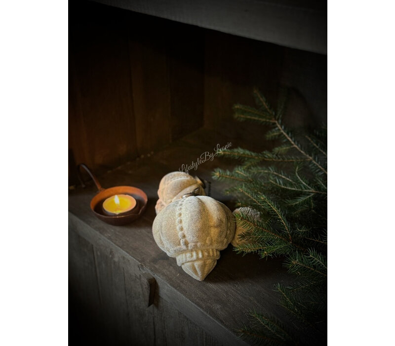 Aura Peeperkorn glazen velours kerstbal ornament medium