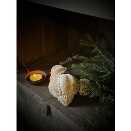 Aura Peeperkorn glazen velours kerstbal ornament small 