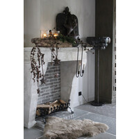 Metalen roestige ster aan touw 12 cm