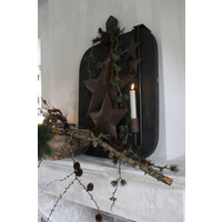 Metalen roestige ster aan touw 27 cm