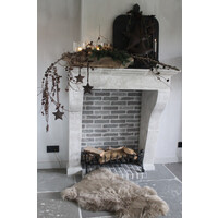 Metalen roestige ster aan touw 27 cm