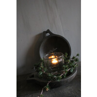 Aura Peeperkorn houten schaal met open handvat Antique grey