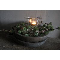 Aura Peeperkorn houten schaal met open handvat Antique grey