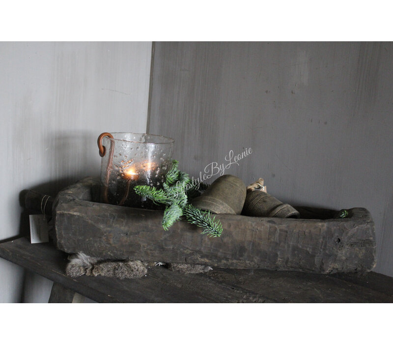 Aura Peeperkorn donker houten trog Antiek