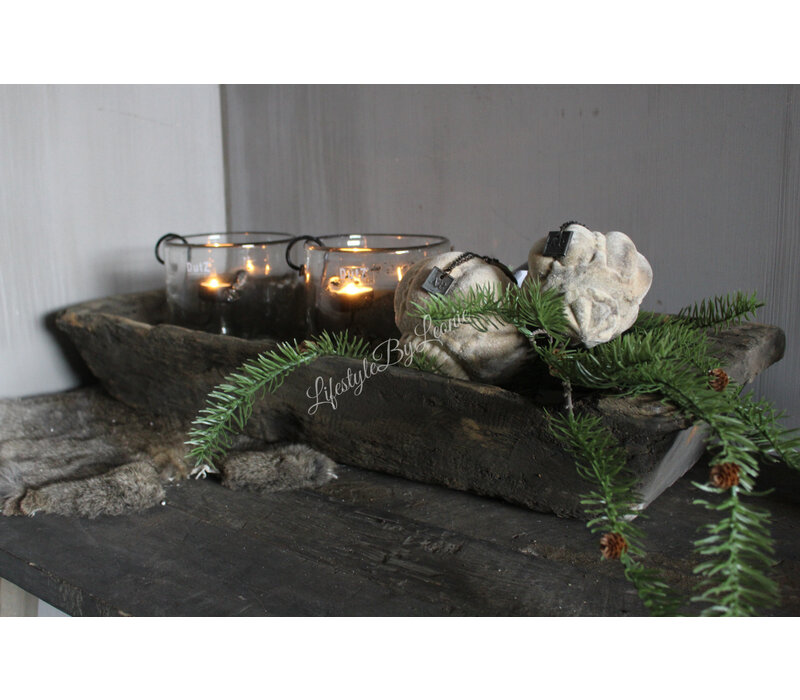 Aura Peeperkorn donker houten trog Antiek