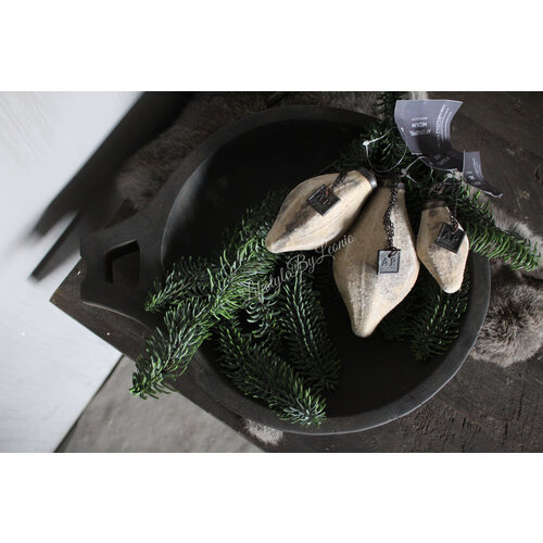 Aura Peeperkorn glazen velours kerstbal druppel small 