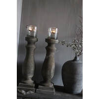 DUTZ cilinder windlicht met metal chips 14 cm