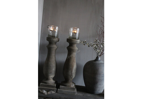 Dutz DUTZ cilinder windlicht met metal chips 14 cm