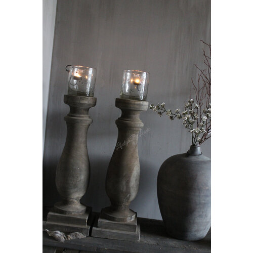 DUTZ cilinder windlicht met metal chips 14 cm 