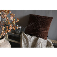 Kussen Ayla chocolate brown 45 x 45 cm