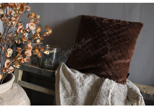 Kussen Ayla chocolate brown 45 x 45 cm