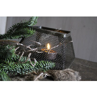 Sober zwarte vierkante waxinelichthouder Draad 19 cm