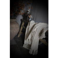 Plaid katoen Beige franje 180 x 130 cm