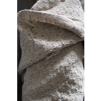 Plaid katoen Beige franje 180x130cm