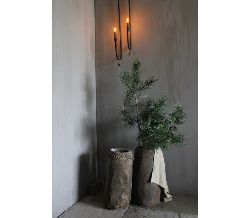 Aura Peeperkorn grote unieke houten vijzel pot