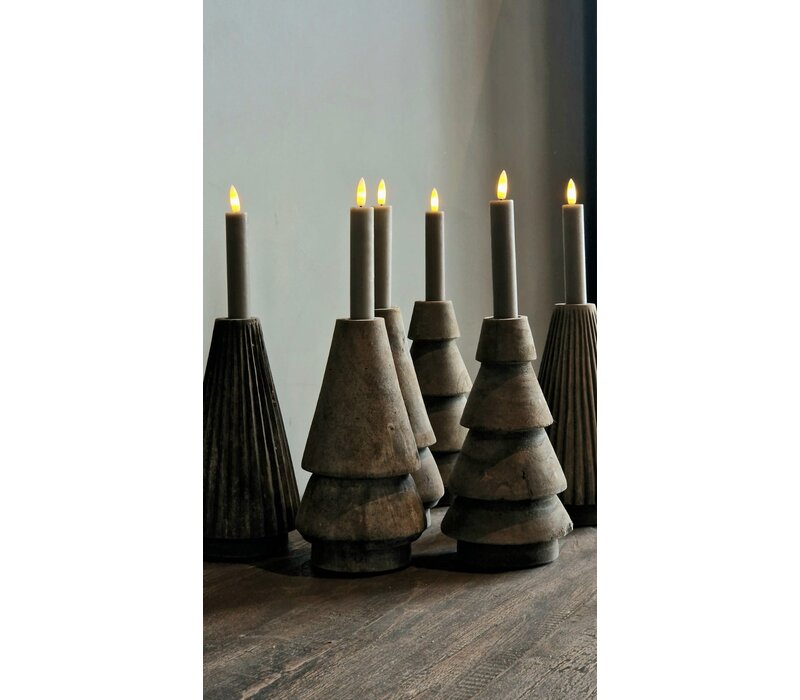 LUKSA houten kerstboom kandelaar Clara 22 cm