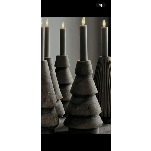 LUKSA houten kerstboom kandelaar Maya 22 cm 