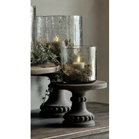 Ronde houten tray op voet Sober grey 24 x 19Bcm