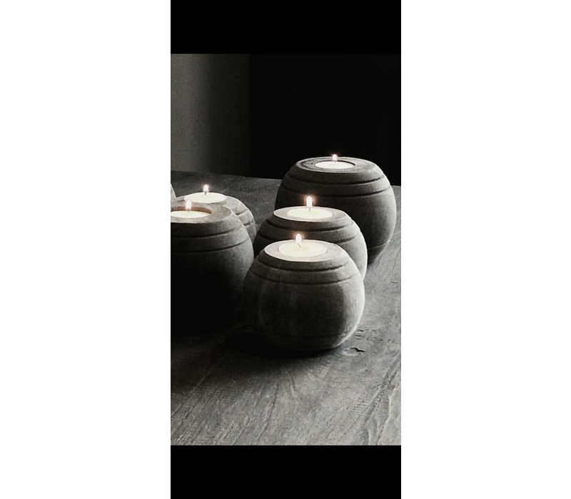 LUKSA houten bol waxinelichthouder 10 cm