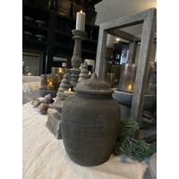 Luksa houten pot met deksel Liana 30x20cm