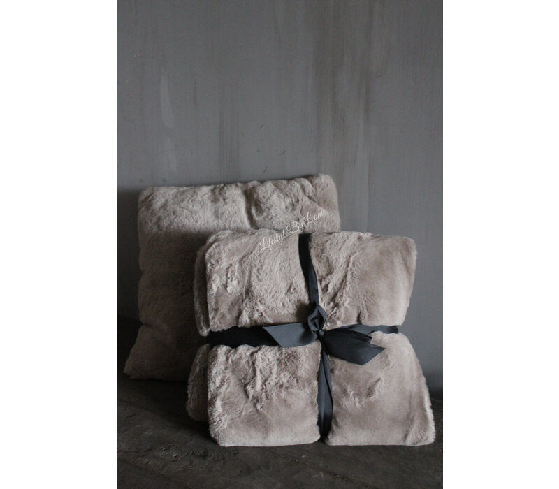 Bontkussen faux fur Cosy blanca grey 45 x 45 cm