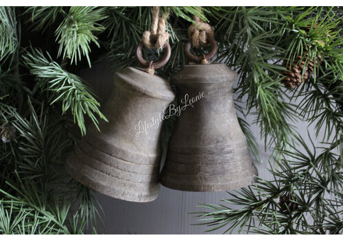 LUKSA Houten sobere kerstklok Luna 17 cm
