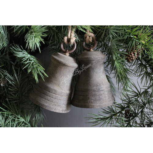 Houten sobere kerstklok Luna 17 cm 
