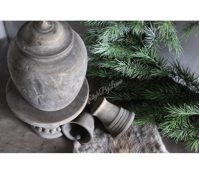 Houten sobere kerstklok Luna 17 cm