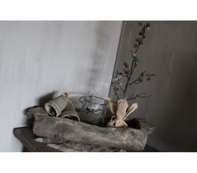 Houten sobere kerstklok Luna 17 cm