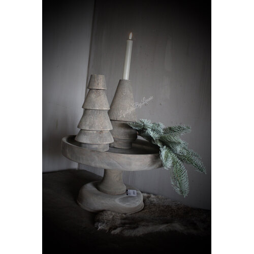 LUKSA houten kerstboom kandelaar Maya 22 cm  LUKSA houten kerstboom kandelaar Maya 22 cm