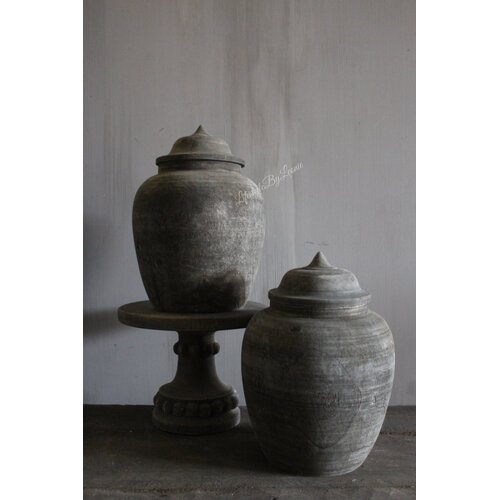 LUKSA houten pot met deksel Liana 30 x 20 cm 
