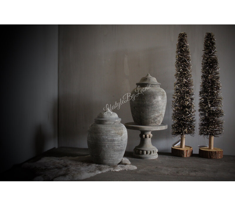 LUKSA houten pot met deksel Liana 30 x 20 cm